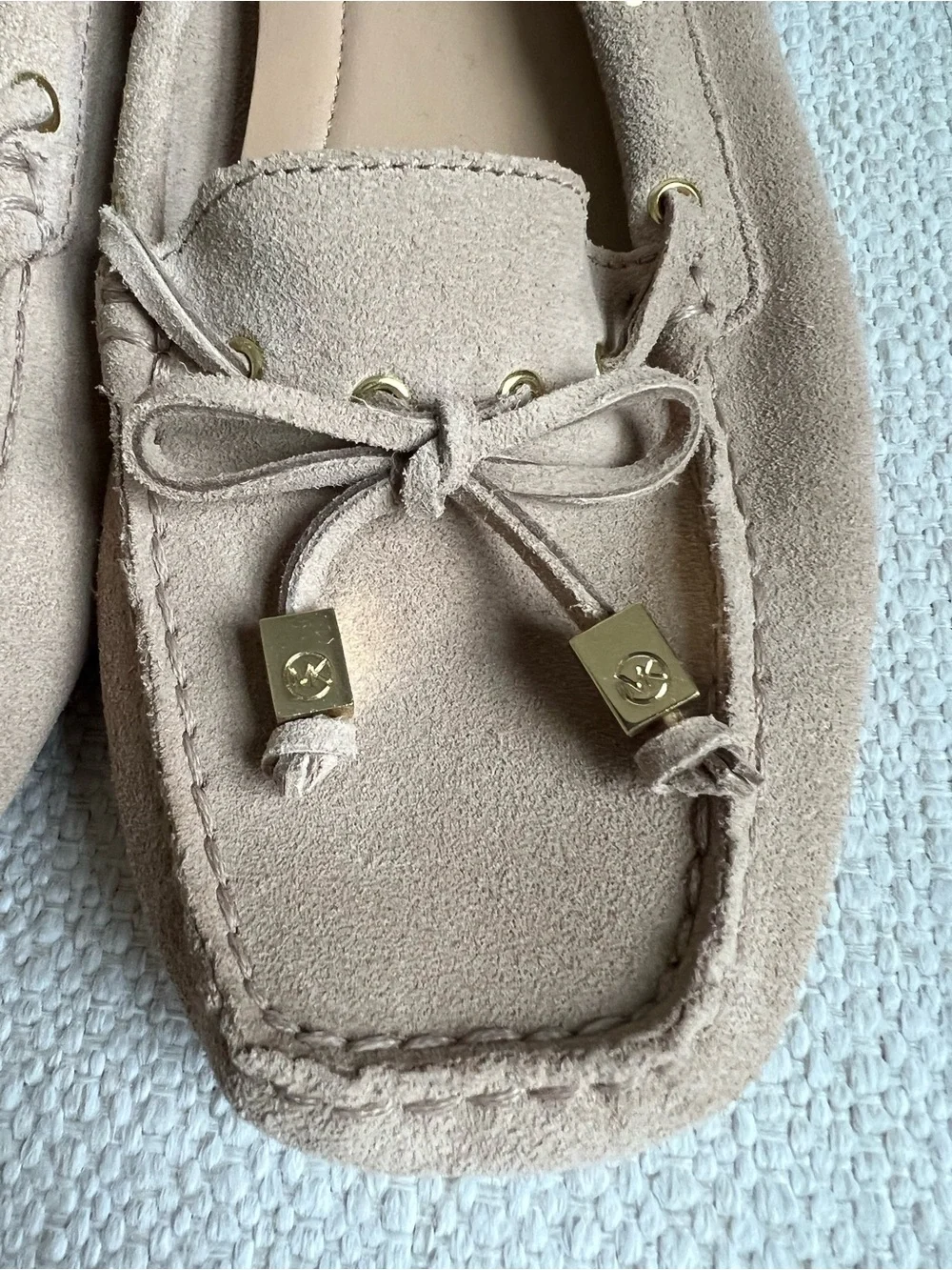 Michael Kors Suede Bow-Tie Moccasin Loafers in Taupe US9M
